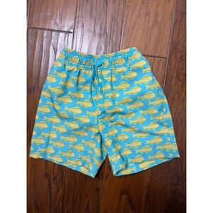 CrewCuts By J. Crew Boy's Swim Trunks Size 5 Youth Blue w/yellow Fish